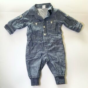 GAP Baby Size 3-6 Months Blue Denim One-Piece Bodysuit Romper